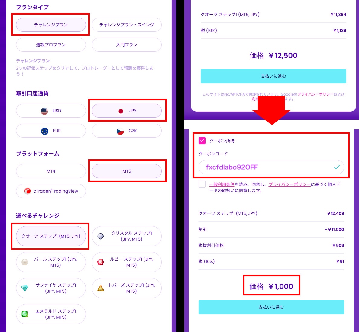 fintokei coupon